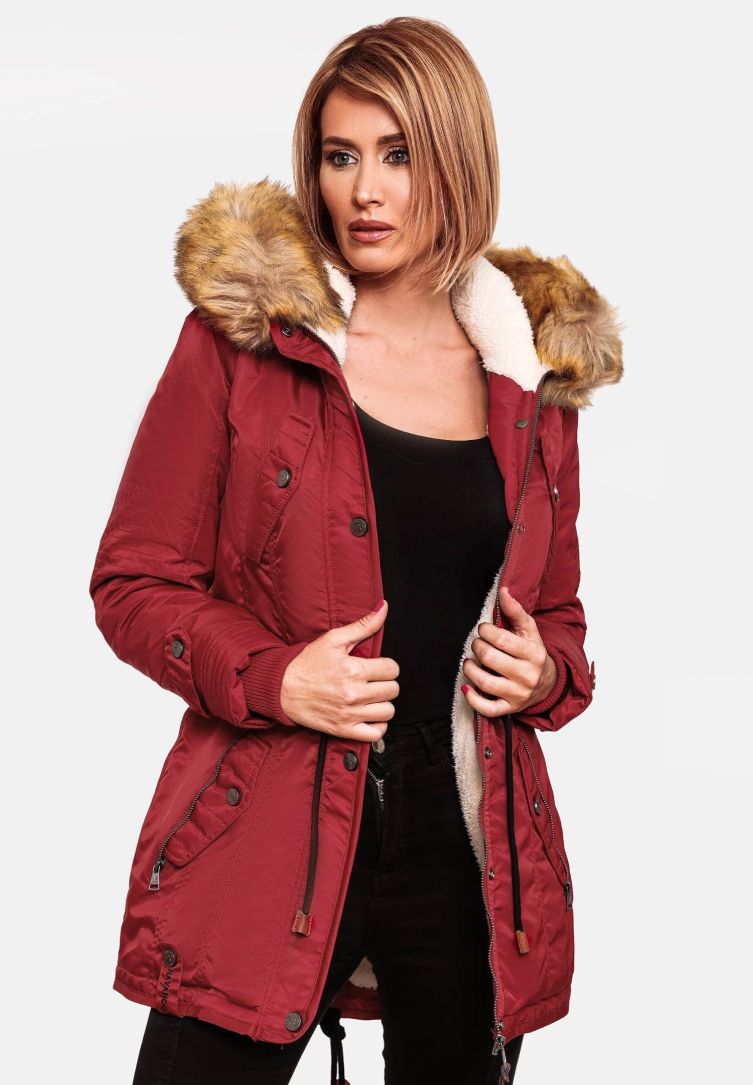 Navahoo LA VIVA - Płaszcz Zimowy - Blood Red 3 Navahoo LA VIVA - Płaszcz Zimowy - Blood Red