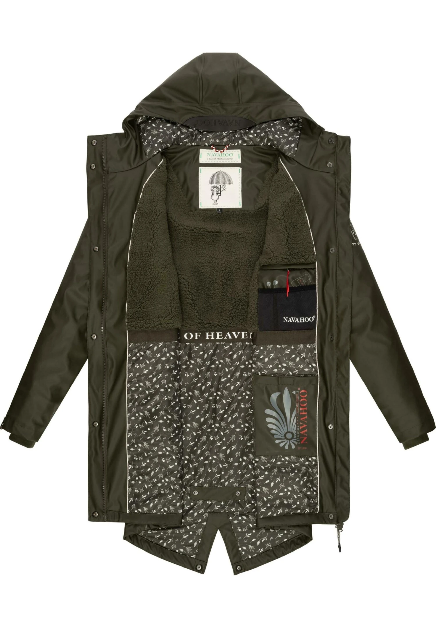 Navahoo FLOWER OF OCEAN - Parka - Dark Olive 6 Navahoo FLOWER OF OCEAN - Parka - Dark Olive - obrazek 4
