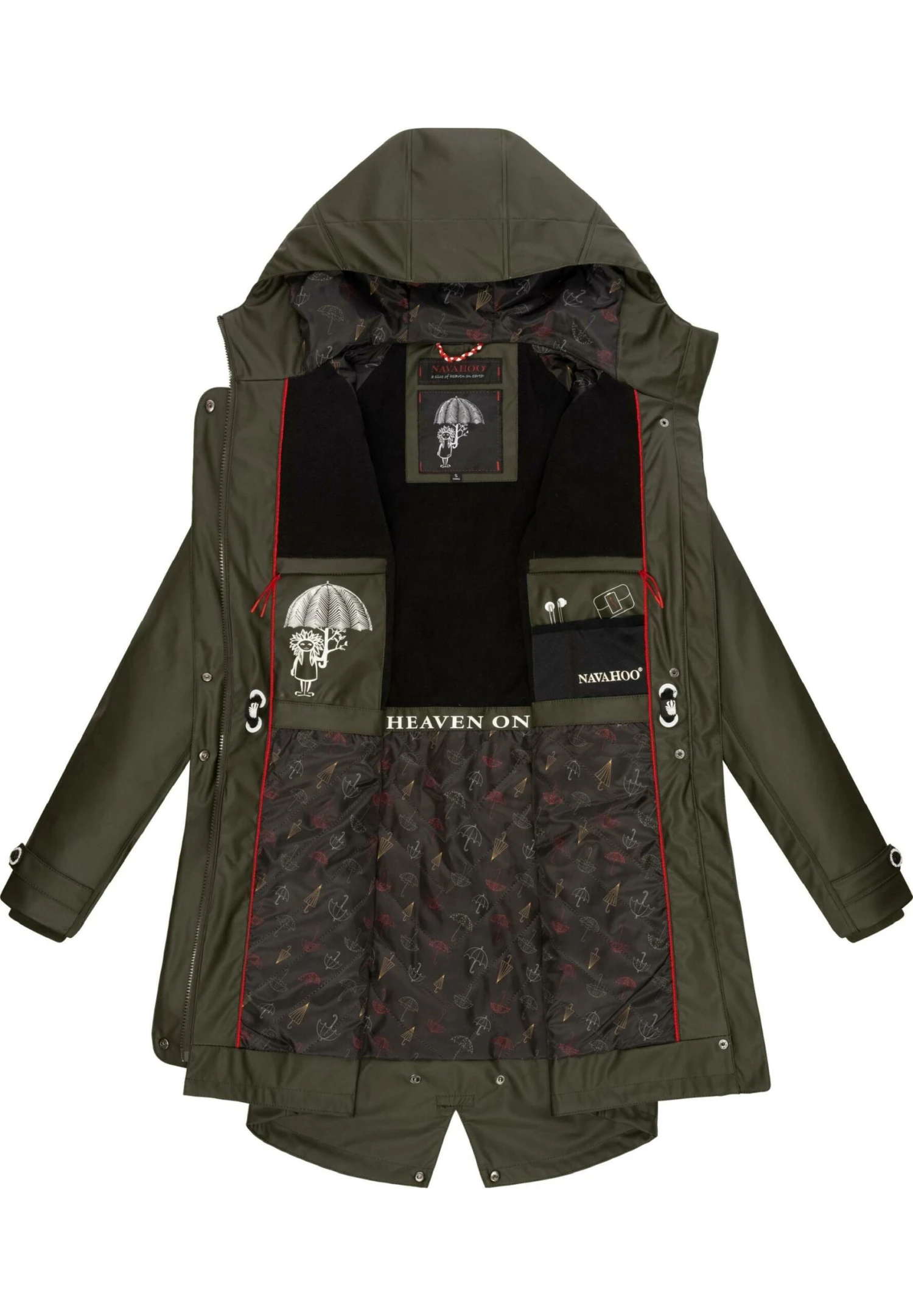 Navahoo RAINY FLOWER - Parka - Dark Olive 5 Navahoo RAINY FLOWER - Parka - Dark Olive - obrazek 3