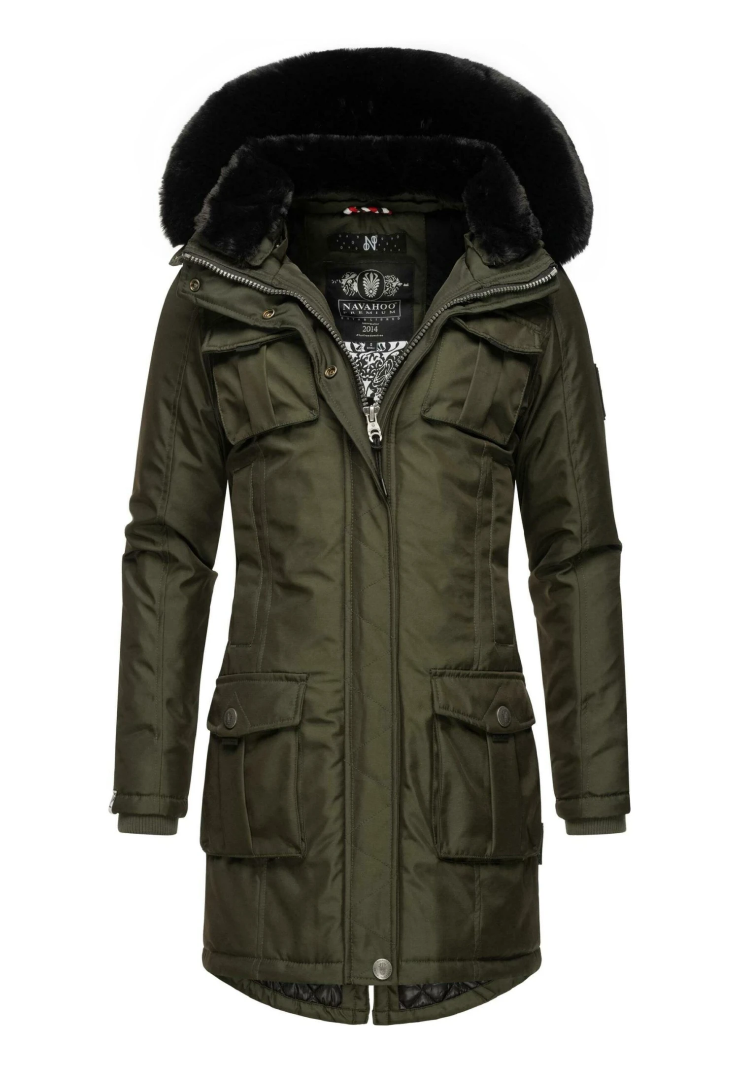 Navahoo TINIIS - Płaszcz Zimowy - Dark Olive 6 Navahoo TINIIS - Płaszcz Zimowy - Dark Olive - obrazek 4