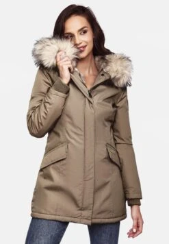 Navahoo CRISTAL - Płaszcz Zimowy - Taupe Grey