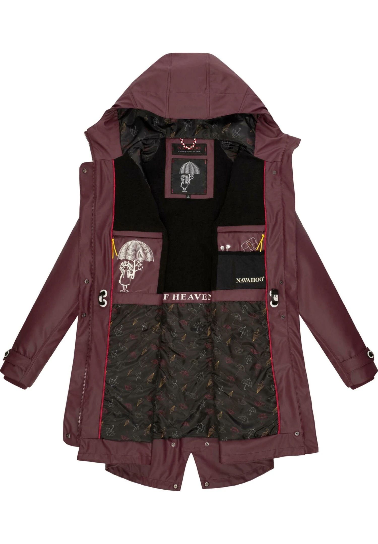 Navahoo RAINY FLOWER - Parka - Dark Red Melange 5 Navahoo RAINY FLOWER - Parka - Dark Red Melange - obrazek 4