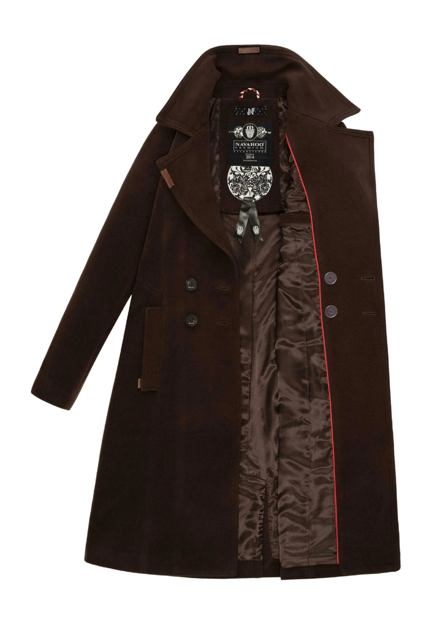 Navahoo WOOLY - Krótki Płaszcz - Dark Choco 5 Navahoo WOOLY - Krótki Płaszcz - Dark Choco - obrazek 3