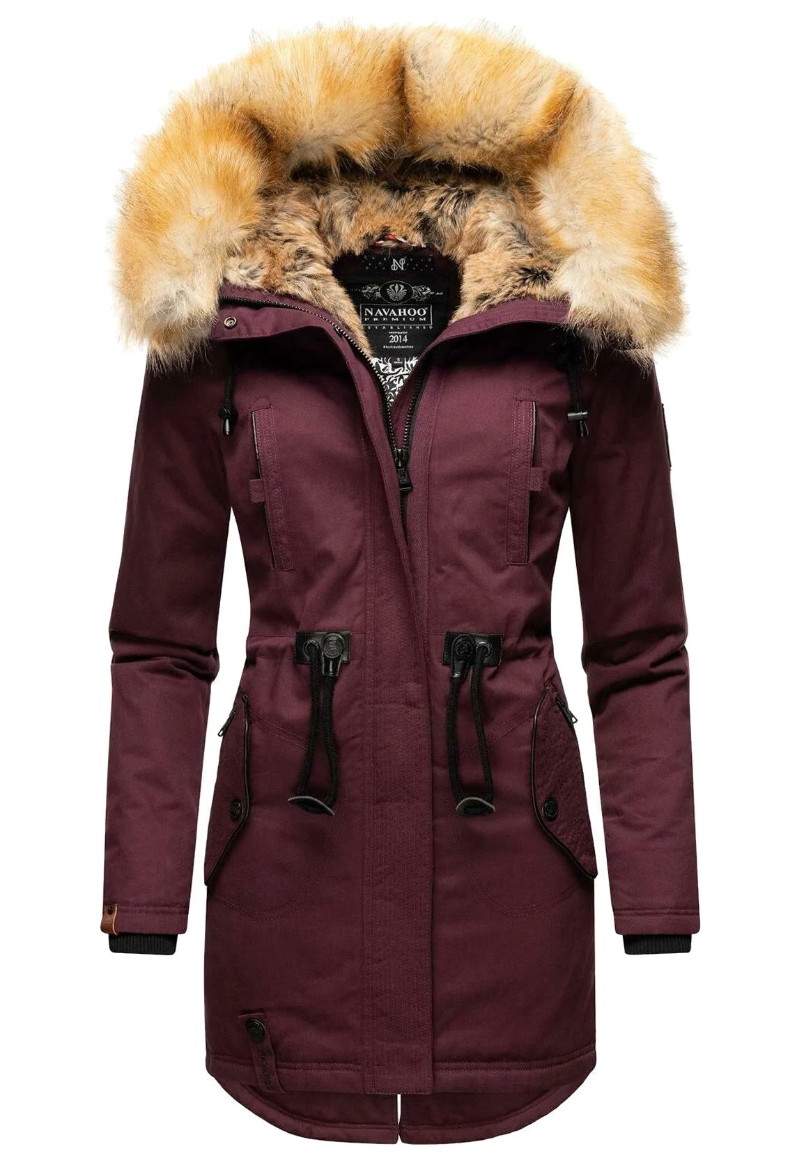 Navahoo BOMBII - Płaszcz Zimowy - Dark Red Melange 3 Navahoo BOMBII - Płaszcz Zimowy - Dark Red Melange