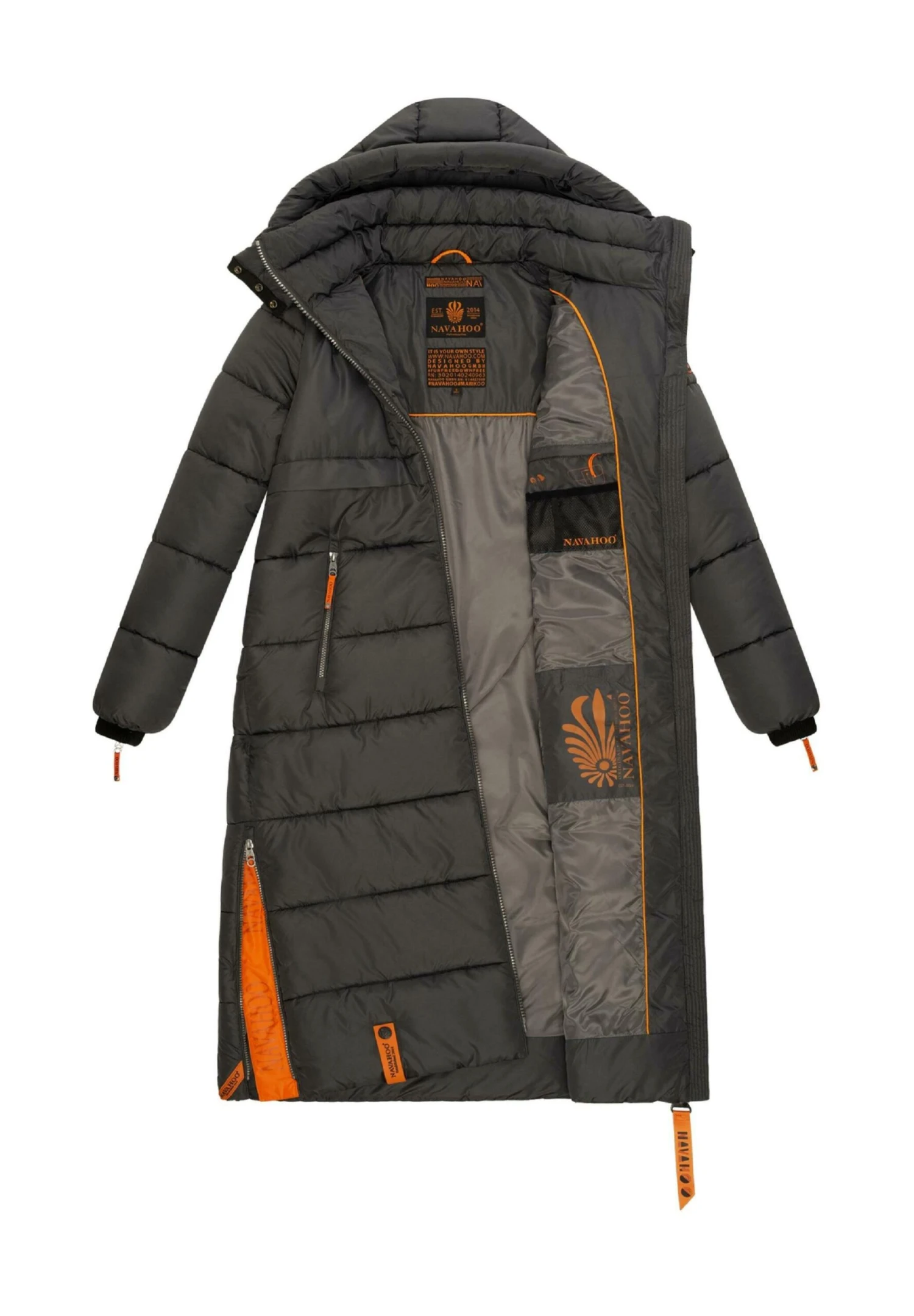 Navahoo KRISTALLBLUME - Płaszcz Zimowy - Dark Grey 6 Navahoo KRISTALLBLUME - Płaszcz Zimowy - Dark Grey - obrazek 4