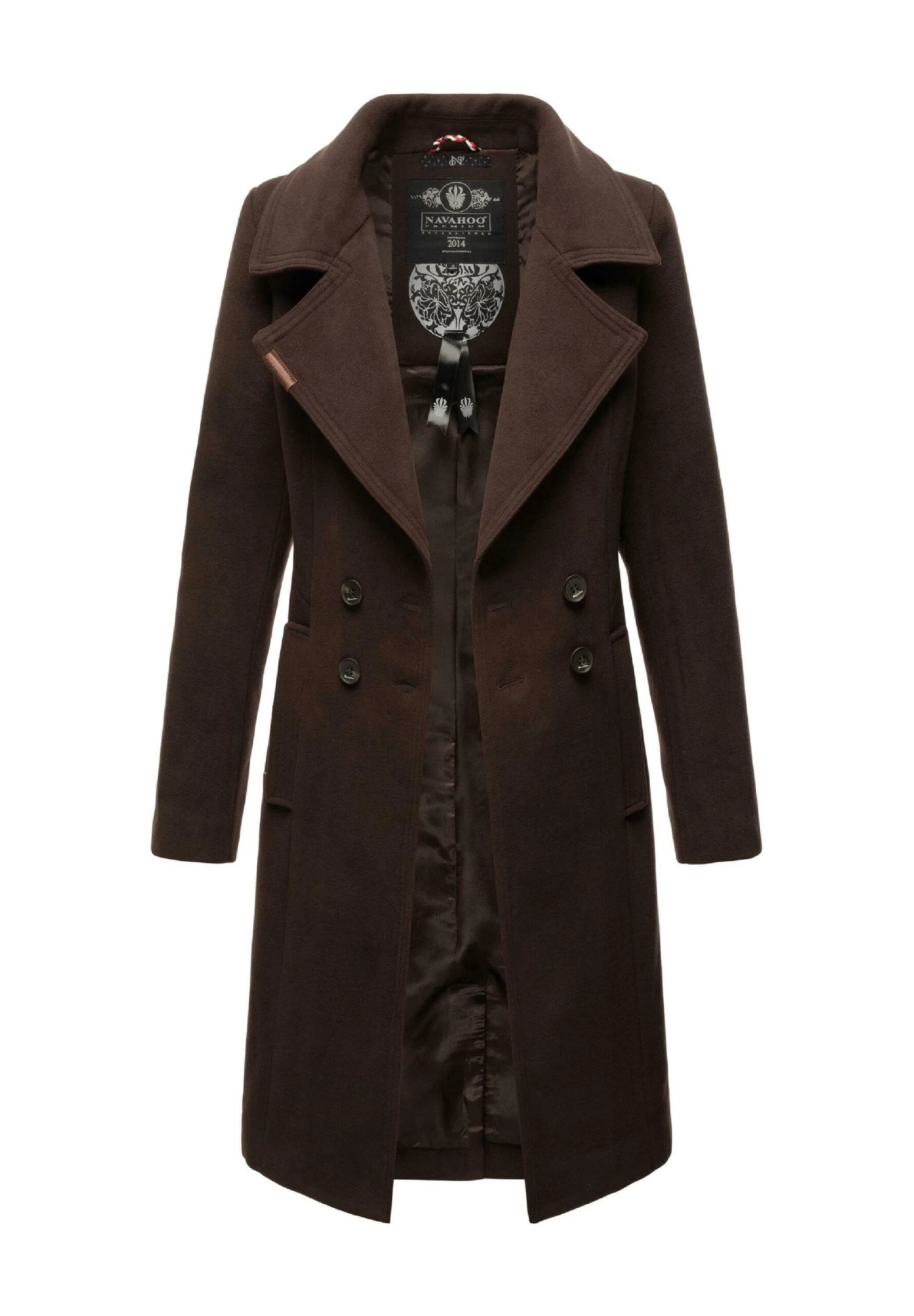 Navahoo WOOLY - Krótki Płaszcz - Dark Choco 8 Navahoo WOOLY - Krótki Płaszcz - Dark Choco - obrazek 6